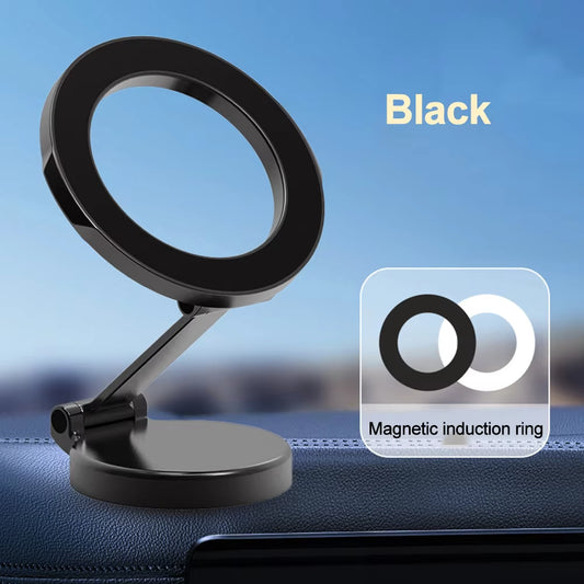 Magnetic Car Phone Holder for Magsafe 360 Degrees Adjustable Alloy Folding Magnetic Car Navigation Mount for Iphone 14 13 12 Pro