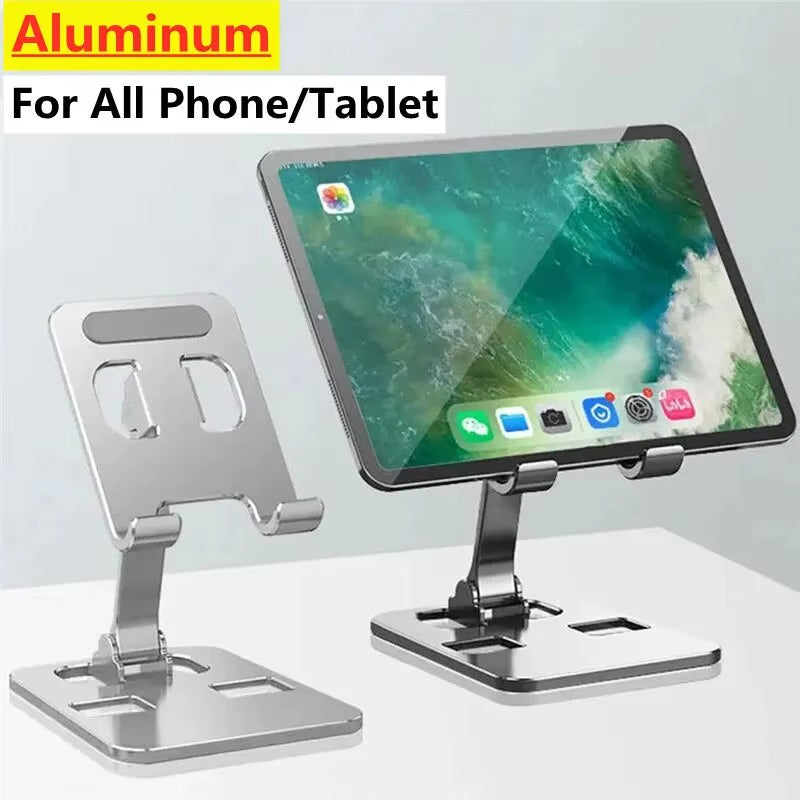 Aluminum Alloy Portable Tablet Holder for Ipad Adjustable Flexible Folding Lazy Desktop Live Mobile Phone Stand Mount