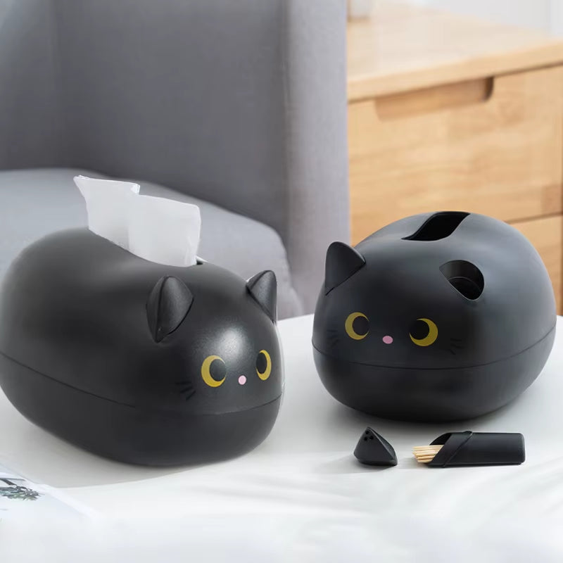 Cute Cat Tissue Box Napkin Storage Box Kitchen Paper Container Desktop Toilet Paper Holder Nordic Style Home Decoration