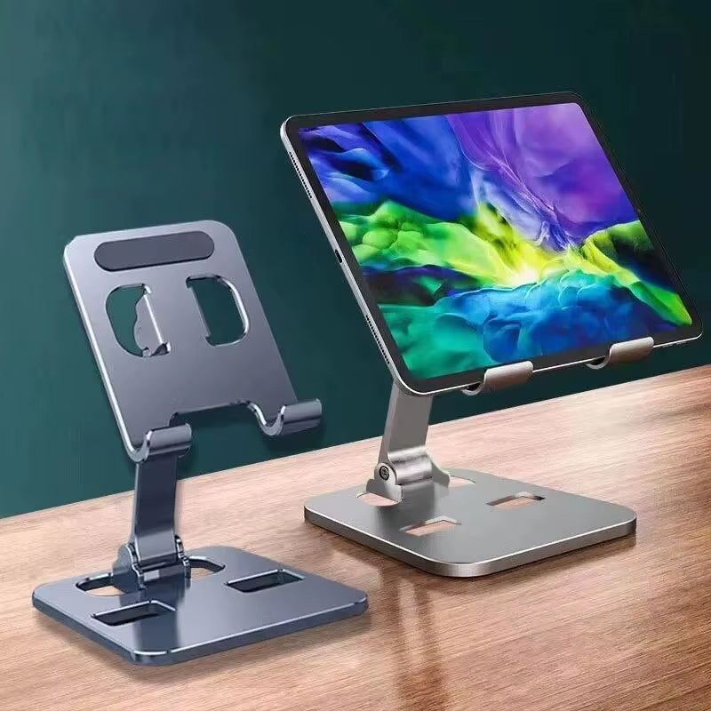 Aluminum Alloy Portable Tablet Holder for Ipad Adjustable Flexible Folding Lazy Desktop Live Mobile Phone Stand Mount