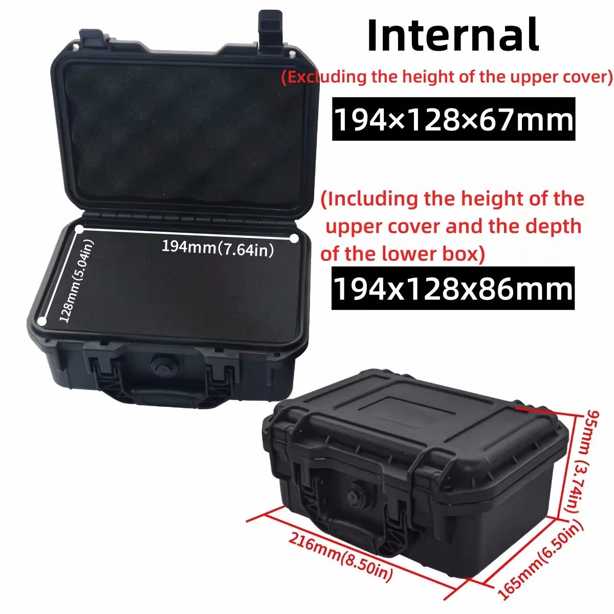 1Pc Waterproof Hard Carry Case Bag Tool Case with Pre-Cut Sponge Storage Box Safety Protector Organizer Hardware Toolbox