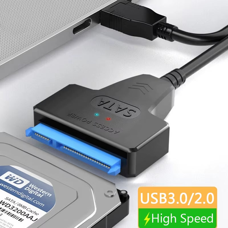 SATA to USB 3.0 / 2.0 Cable up to 6 Gbps for 2.5 Inch External HDD SSD Hard Drive SATA 3 22 Pin Adapter USB 3.0 to Sata III Cord