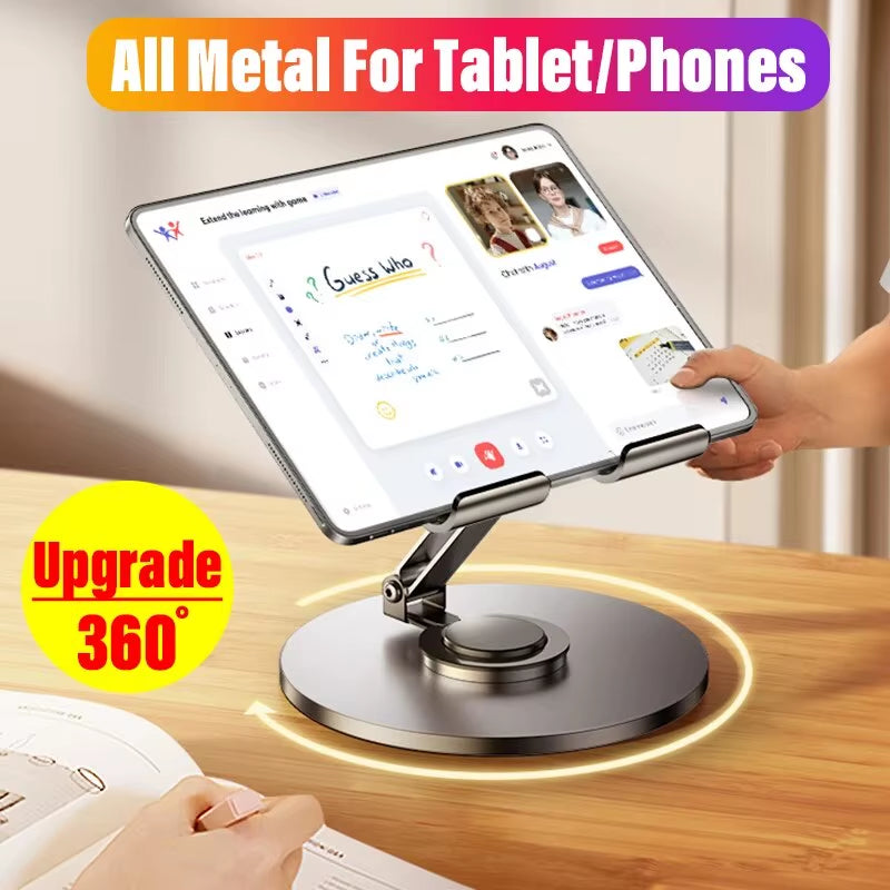 360 Tablet Desk Mobile Phone Holder Stand Foldable Lazy Bracket Adjustable Alloy Aluminum Desktop Mount for Iphone Ipad Samsung