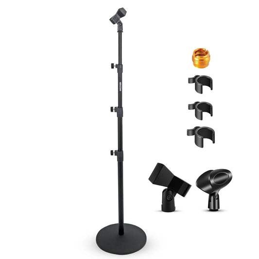 5Core Mic Stand Floor Adjustable Universal Heavy Duty Microphone Stands round Base Soporte De Micrófono