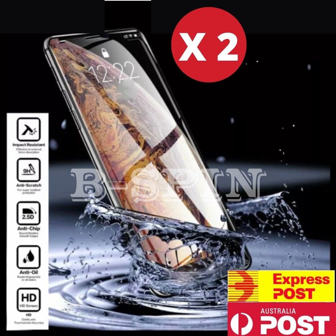 2 X Screen Protector Tempered Glass Iphone 16 15 Pro Max 14 13 12 11 XR X XS 8