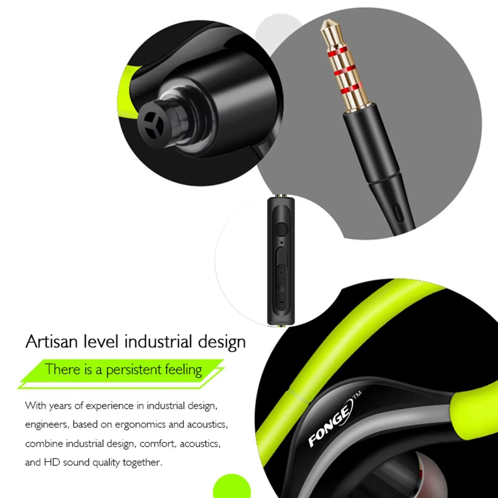 S760 Wired In-Ear Waterproof Earphones Ear Hook Earbuds Stereo Super Bass Headphones Sport Headset with Microphone