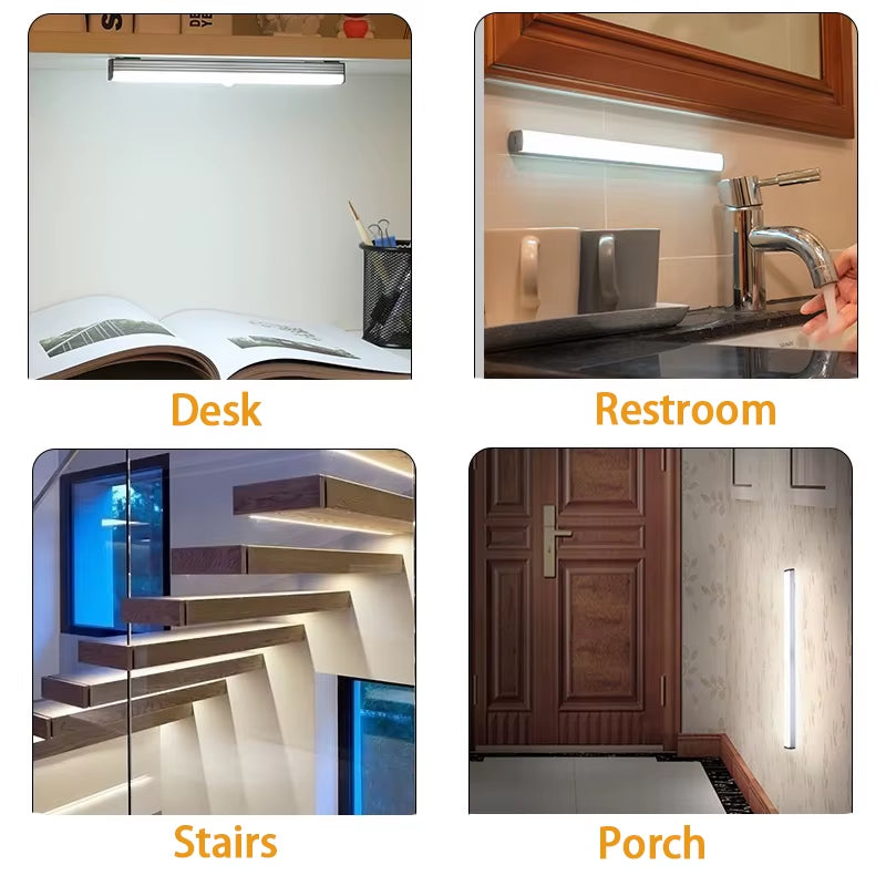 LED Motion Sensor Light Wireless LED Night Light Type C Rechargeable Light Cabinet Wardrobe Lamp Staircase Backlight for Kitchen