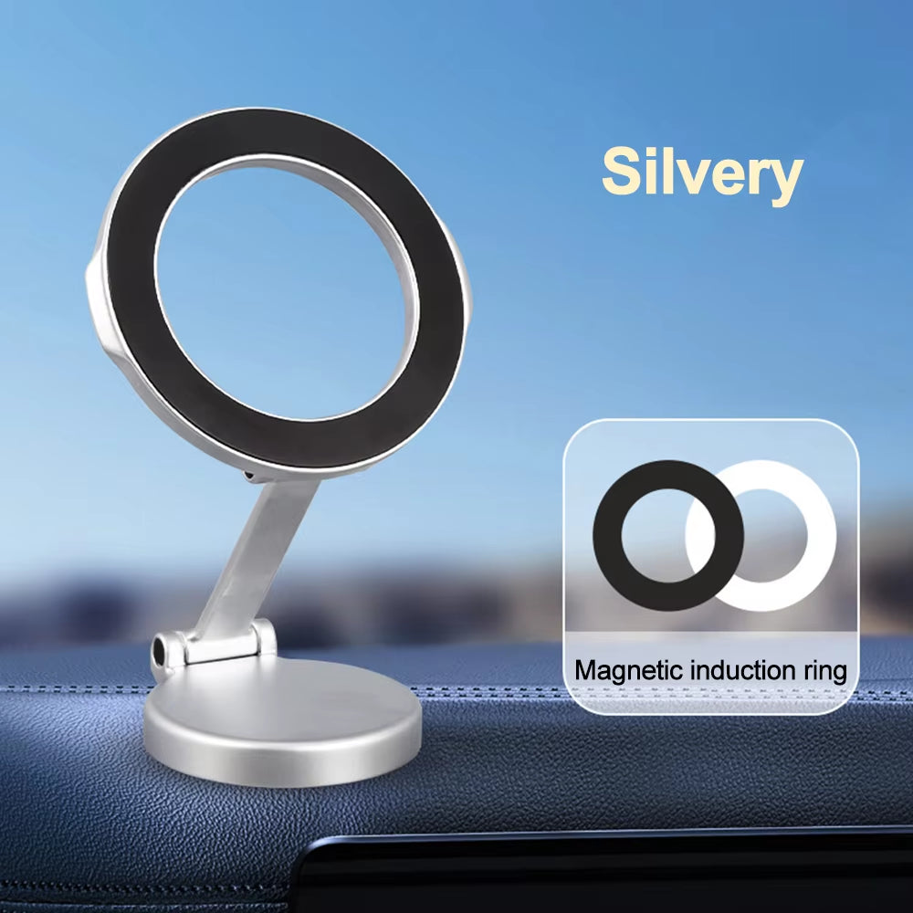 Magnetic Car Phone Holder for Magsafe 360 Degrees Adjustable Alloy Folding Magnetic Car Navigation Mount for Iphone 14 13 12 Pro