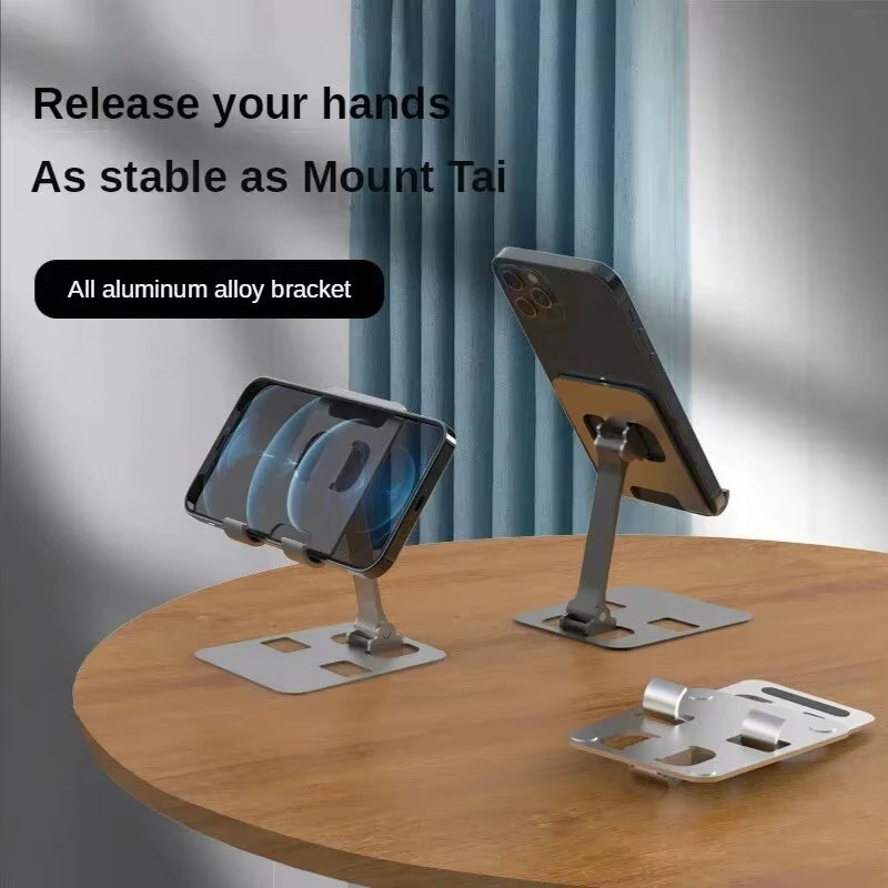 Aluminum Alloy Portable Tablet Holder for Ipad Adjustable Flexible Folding Lazy Desktop Live Mobile Phone Stand Mount